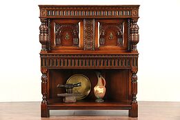 English Renaissance Antique Walnut China Cabinet, Signed Kittinger #29556