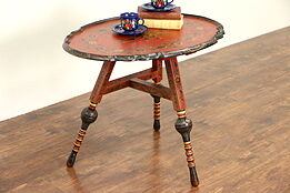 Tyrolean Austria Folk Art 1910 Antique Hand Carved & Painted Table