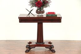 Empire Antique 1825 Console, Opens to Game Table, Lion Paw Feet #29551