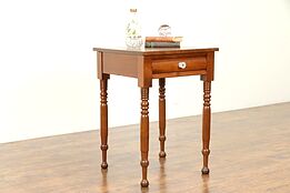 Cherry Antique 1840 Nightstand or End Table, Glass Knob, Ohio #31051