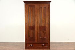 Victorian Antique Walnut Armoire, Wardrobe or Closet, Pantry Cupboard #29426