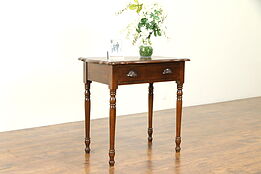 Victorian Antique Cherry Lamp or End Table, Nightstand, Carved Pulls #31049