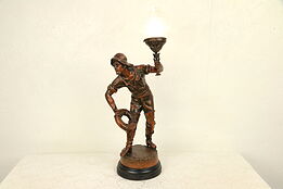 Sailor to the Rescue, Antique Statue Newel Post Lantern or Lamp #29677