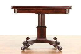 Empire Antique 1830 Mahogany Console Opens to Game Table #30255