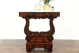 Empire 1840 Antique Hall Console Table or Petticoat Mirror, Mahogany and Marble
