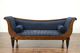 Empire Style Vintage Carved Mahogany Sofa, Custom Designer Furniture