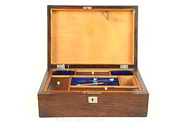 Rosewood Antique 1860 Jewelry & Sewing Box #30321