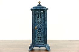 French Antique 1890's Blue Porcelain Heater or Stove, Signed Klein