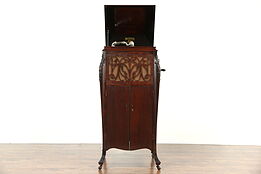 Phonograph, Mahogany Wind Up Antique 1915 Record Player, Signed Sonora