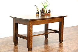Arts and Crafts Mission Oak Antique Craftsman Library Table or Writing Desk