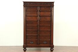 Collector, Wine or Music File Cabinet, 16 Compartments, Sidelocks, Italy #29079