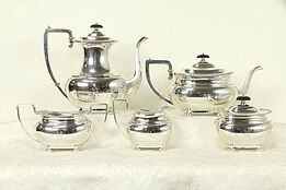 Sterling Silver Antique Georgian Style 5 Pc Tea & Coffee Set, M Signed WC #30842