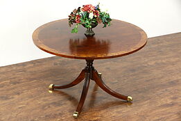 Round Traditional Breakfast, Dining or Center Table, Signed Councill