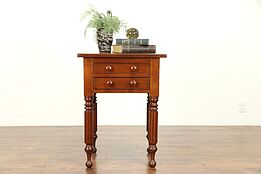 Empire Antique 1820 Cherry Nightstand or Lamp Table, 2 Drawers, Ohio  #31014