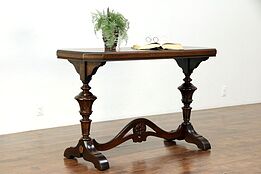 Renaissance Carved Antique Mahogany Hall Console or Sofa Table #30080