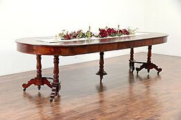 Victorian Antique Round 48" Mahogany Dining Table, Extends 10' #29662