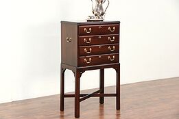 Traditional Cherry Vintage Silver Chest & Stand, signed Ethan Allen #29379