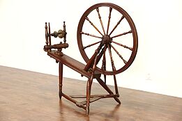 Maple Hand Made Spinning Wheel, mid 1800's Antique