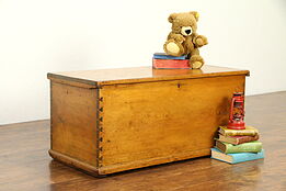 Country Pine Antique Trunk or Blanket Chest, Coffee Table #31645