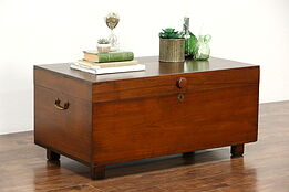 Walnut 1900 Antique Trunk, Blanket Chest, Coffee or Cocktail Table