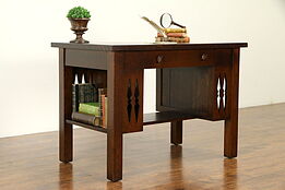 Arts & Crafts Mission Oak Antique Craftsman Library Table Desk #31941