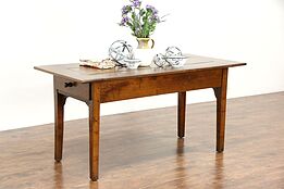 Country French 1800 Antique Farmhouse Primitive Dining Table or TV Console