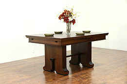 Art Deco Oak Vintage Scandinavian Dining, Library or Conference Table #30652
