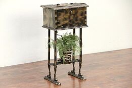 Chair Side Antique Smoking Stand & Humidor #29332