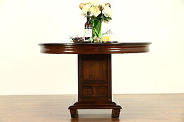 Round Oak Antique 48" Breakfast, Dining or Hall Center Table #30391