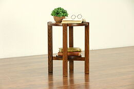 Arts & Crafts Mission Oak Antique Craftsman Chairside Table, Ashman #30544