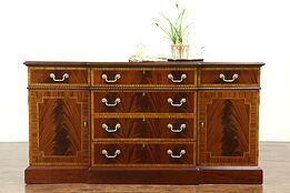 Traditional Sideboard, Server or Buffet, Banded Mahogany, Signed Councill #28815