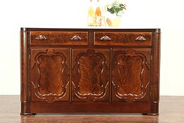 Victorian Antique Walnut Sideboard, Server or Buffet, Marble Top #29085
