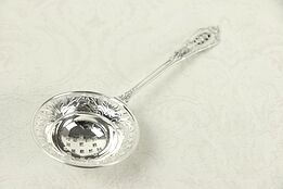 Sterling Silver Embossed 6 1/2" Tea Strainer, Wallace Rose Point #30129