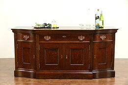 Oak Quarter Sawn Antique 1890 Sideboard, Server, Back Bar or Buffet #30392