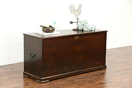 Trunk or Blanket Chest, Antique 1840 Walnut, Hand Dovetailed Joints