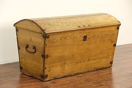 Country Pine 1840's Antique Trunk or Blanket Chest, Northern Europe