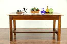 Mission Oak Arts & Crafts Antique Craftsman Dining or Library Table, Desk #30583
