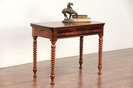 Cherry & Mahogany Antique Hall Console, Game Table, Secret Compartment #29781