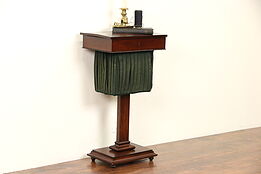 Rosewood Marquetry 1830's Antique Chairside Table or Sewing Stand