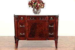 Regency Style Vintage Mahogany Linen Chest or Dresser, Marble Top #29614