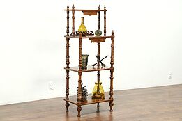 Victorian Antique Marquetry Curio Etagere Dessert or Music Stand #28729