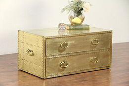 Brass & Copper Vintage Coffee Table, Low Chest or Trunk #29845