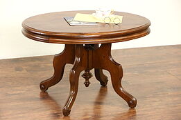 Coffee Table made from 1880's Antique Victorian Walnut Lamp Table