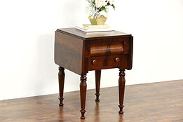 Empire Antique 1835 Mahogany Dropleaf Pembroke Lamp or End Table, Nightstand