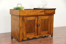 Country Pantry Antique Dry Sink, Curly Maple, Chestnut & Walnut, Ohio  #29757