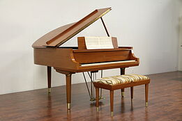 Steinway 1956 Midcentury Modern Model M Mahogany Grand Piano & Bench #29878