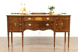 Marquetry & Burl Walnut Sideboard, Server or Buffet, Signed Batesville #28703