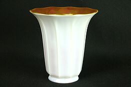 Steuben Signed Antique Opal & Gold Art Glass Ribbed Shade