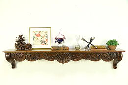 Shell Carved Fruitwood Fireplace Mantel or Wall Shelf #30655