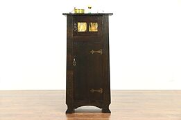 Arts & Crafts Mission Oak Craftsman Antique Smoking Stand, Bar Cabinet #30457
